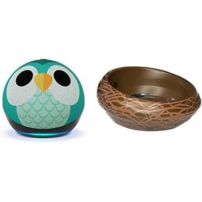 Echo Dot (5th Gen, 2022 release) Kids | Designed for kids, with parental controls | Owl | & the Owl Nest Stand