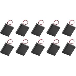 DMiotech 10 Pack 4 x 1.5V AA Battery Holder Box Case with Wire ON/Off Switch Cover for DIY Projects