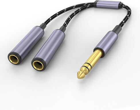1/4" Splitter Cable, TRS to Dual 1/4" TRS Stereo Y Adapter, High-Fidelity Sound, Durable Aluminum Alloy Shell for Studio, DJ, Headphones, Live Sound Systems-12inch in Saudi Arabia