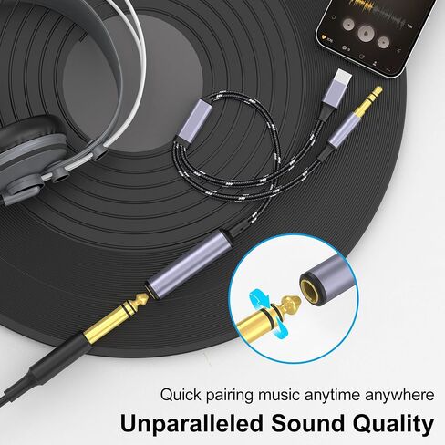 1/4" Splitter Cable, TRS to Dual 1/4" TRS Stereo Y Adapter, High-Fidelity Sound, Durable Aluminum Alloy Shell for Studio, DJ, Headphones, Live Sound Systems-12inch in Saudi Arabia
