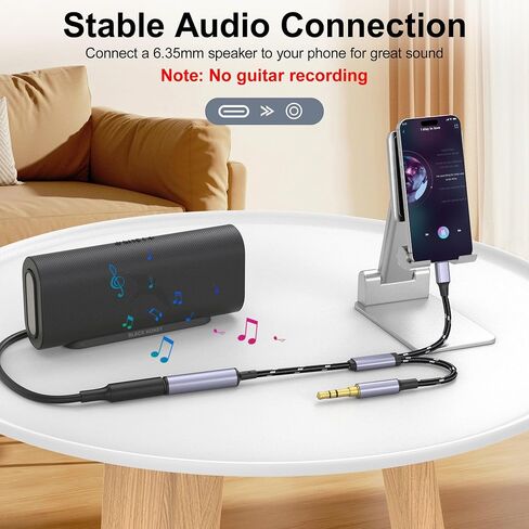 1/4" Splitter Cable, TRS to Dual 1/4" TRS Stereo Y Adapter, High-Fidelity Sound, Durable Aluminum Alloy Shell for Studio, DJ, Headphones, Live Sound Systems-12inch in Saudi Arabia
