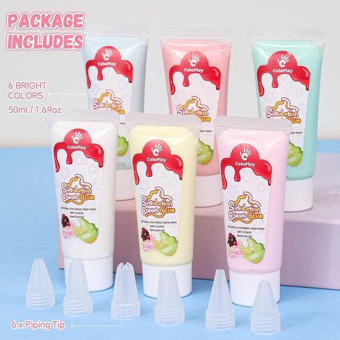 Glue Glue ، 12pcs 50g طقم غراء كريمة مخفوقة مع نصيحة أنابيب 18 ٪ ، مجموعة علبة الهاتف DIY لزخرفة عيد الميلاد ، عيد الميلاد in Saudi Arabia