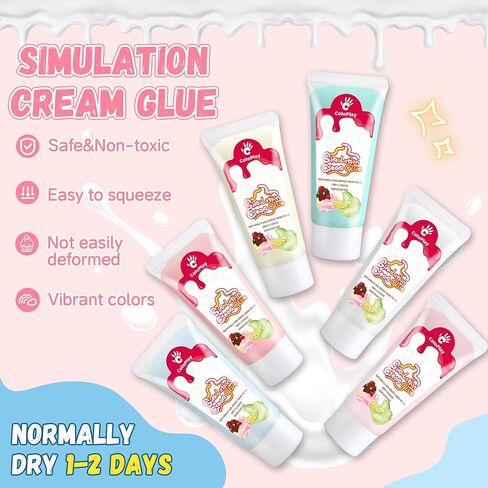 Glue Glue ، 12pcs 50g طقم غراء كريمة مخفوقة مع نصيحة أنابيب 18 ٪ ، مجموعة علبة الهاتف DIY لزخرفة عيد الميلاد ، عيد الميلاد in Saudi Arabia