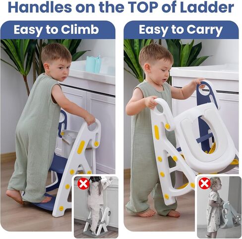 مقعد تدريب على المرحاض ومقعد للأطفال الصغار، مقعد مرحاض للأطفال الصغار ذو ثبات مطلق، مقاعد قابلة للتعديل وارتفاع المقعد للأطفال الصغار الأولاد والبنات (رمادي) in Kuwait