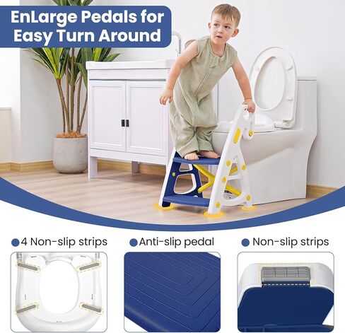 مقعد تدريب على المرحاض ومقعد للأطفال الصغار، مقعد مرحاض للأطفال الصغار ذو ثبات مطلق، مقاعد قابلة للتعديل وارتفاع المقعد للأطفال الصغار الأولاد والبنات (رمادي) in Kuwait