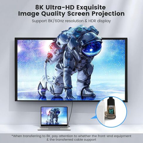 USB 4.0 عرض رقمي USB C ذكر إلى محول الإناث 40 جيجابت في الثانية ، موصل زاوية 180 درجة 140W Power 8K@60Hz فيديو متوافق مع Samsung والمزيد من أجهزة USB-C ، أسود فاتح (2 عبوة) in Kuwait