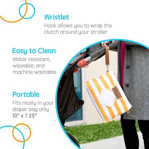 حقيبة حفاضات بامكو - موزع مناديل محمول وأساسيات سفر الطفل، موزع مناديل مبللة للأطفال محكم الغلق، حاوية مناديل قابلة لإعادة الملء، مستلزمات السفر للأطفال، موزع مناديل مبللة للأطفال، محفظة لحقيبة الحفاضات in Kuwait