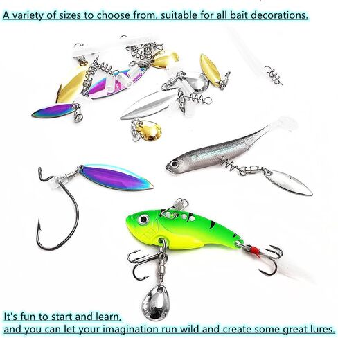 Tail Spinners Blades for Bass Fishing: 10pcs/Box Spinnerbaits Colorado Willow Blades with Ball Bearing Swivels and Screw Lock for Worm Spoons Lure Making - Swimbait Spinner Size 1 2 3 3.5 in Saudi Arabia