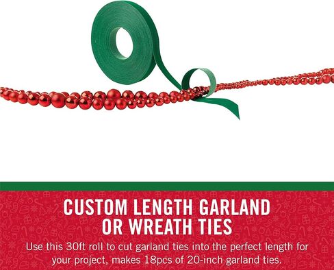 VELCRO Brand Holiday Garland Ties or Cable Straps | Hang Garlands, Lights or Wreath | for Banister, Railings, Stairs or Lamp Posts | 30ft Roll Cut to Custom Length | Red in Kuwait