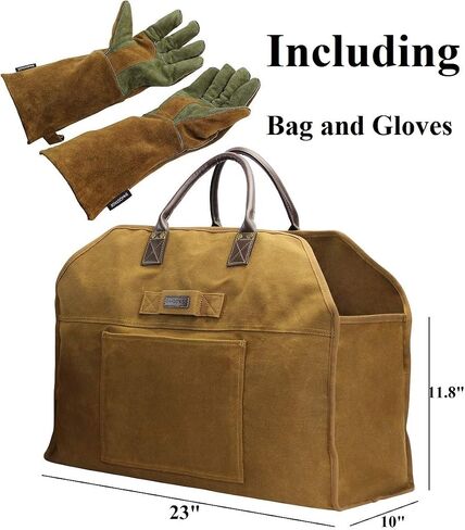 INNO STAGE Heavy Duty Firewood Log Carrier Tote Bag, Large Wood Storage Hay Hauling for Fireplace Fire Pit Outdoor Camping, BBQ Barbecue in Kuwait