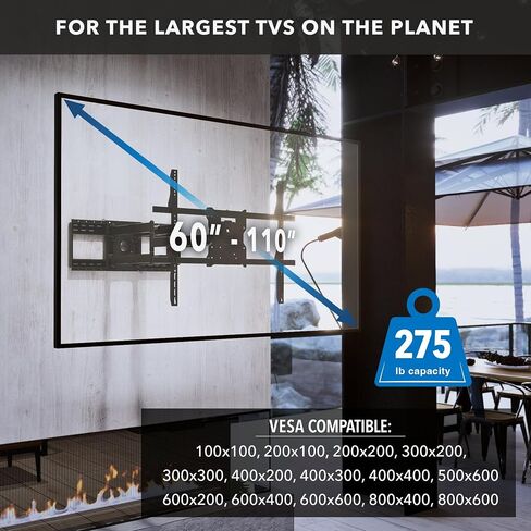 Mount-It! The Beast Outdoor TV Wall Mount, Weatherproof 275 lb Capacity Heavy Duty TV Wall Mount with Long Extension Arms in Saudi Arabia