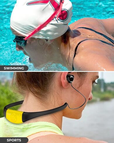 Waterproof Swimming MP3 Player,8GB Memory,IPX8 Certified,Shuffle Function,20H Playing time,Magnetic Charging - Perfect for Swimmers, Water Sports, and Underwater Activities in Saudi Arabia