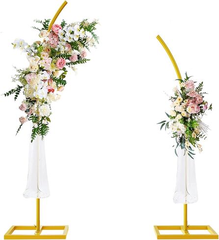 GT GETCO TECH Wedding Arches Set, Gold Metal Arch Backdrop Stand for Ceremony & Parties (8Ft & 6.8Ft) in Saudi Arabia