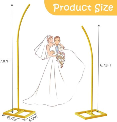 GT GETCO TECH Wedding Arches Set, Gold Metal Arch Backdrop Stand for Ceremony & Parties (8Ft & 6.8Ft) in Saudi Arabia