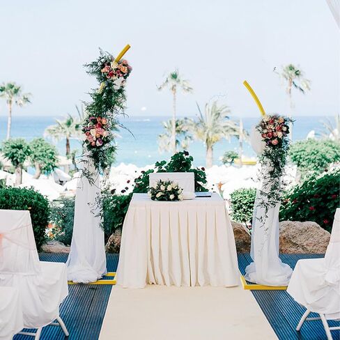 GT GETCO TECH Wedding Arches Set, Gold Metal Arch Backdrop Stand for Ceremony & Parties (8Ft & 6.8Ft) in Saudi Arabia