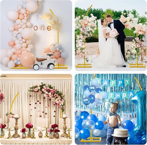 GT GETCO TECH Wedding Arches Set, Gold Metal Arch Backdrop Stand for Ceremony & Parties (8Ft & 6.8Ft) in Saudi Arabia