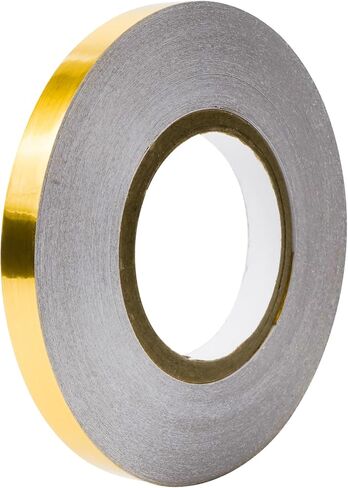 Solid Foil Washi Tape, Polyester Thin Film Tape with Acrylic Adhesive, Vibrant Mirror Like Finish, Decor Tape for Detailing Accent Wall, Cabinet, Bathroom, Graphic Arts, 66.7yds x 0.4in, Gold in Saudi Arabia
