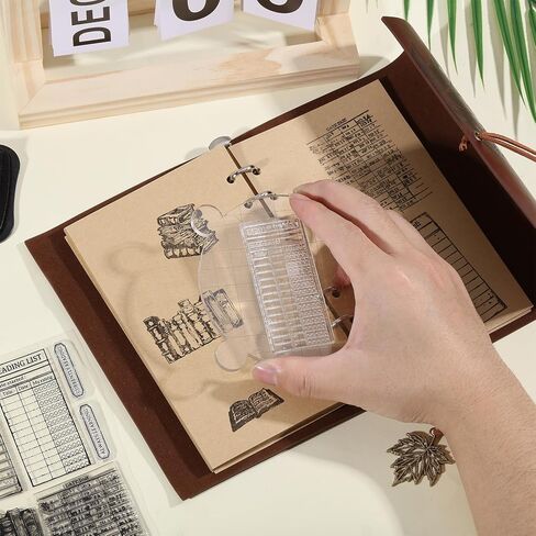 GLOBLELAND Time Record Form Silicone Clear Stamp Time Pie Chart Transparent Silicone Stamp Calendar Planner Rubber Stamp for Scrapbook Journal Card Making in Saudi Arabia