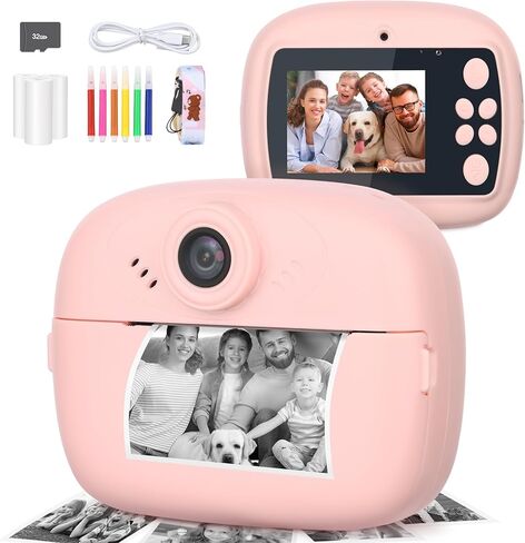 Mafiti Kids Camera Instant Print, Kids Camera Toy with 48MP Photo 1080P Video 32GB Card, Christmas Birthday Gift for 3-12 Year Old Girls Boys(Purple) in Kuwait