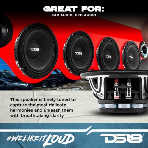 DS18 6XL650N-4 PRO 6.5" Mid-Range Loudspeaker 650 Watts 4-Ohm with Neodymium Rings, Pro Audio for Car/Truck Stereo Sound System - 1 Speaker in Kuwait