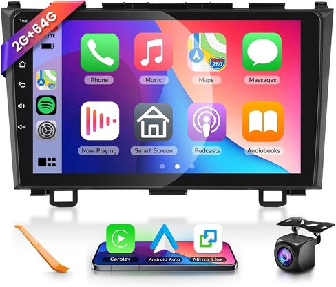 ستيريو سيارة Android لـ Honda CRV 2007-2011 مع Carplay/Android Auto مع WiFi GPS Mavigation ، 9 بوصة شاشة Bluetooth Car Radio Support USB FM/RDS. in Kuwait