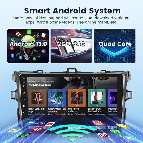 ستيريو سيارة Android لـ Honda CRV 2007-2011 مع Carplay/Android Auto مع WiFi GPS Mavigation ، 9 بوصة شاشة Bluetooth Car Radio Support USB FM/RDS. in Kuwait