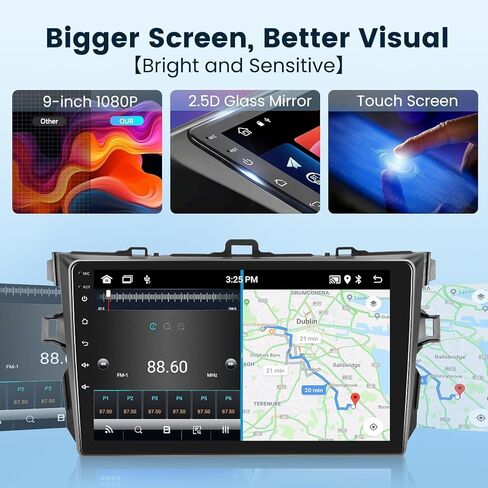 ستيريو سيارة Android لـ Honda CRV 2007-2011 مع Carplay/Android Auto مع WiFi GPS Mavigation ، 9 بوصة شاشة Bluetooth Car Radio Support USB FM/RDS. in Kuwait