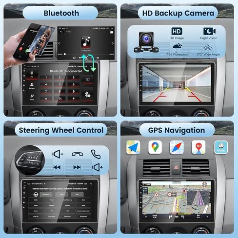 ستيريو سيارة Android لـ Honda CRV 2007-2011 مع Carplay/Android Auto مع WiFi GPS Mavigation ، 9 بوصة شاشة Bluetooth Car Radio Support USB FM/RDS. in Kuwait