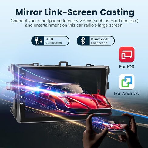 ستيريو سيارة Android لـ Honda CRV 2007-2011 مع Carplay/Android Auto مع WiFi GPS Mavigation ، 9 بوصة شاشة Bluetooth Car Radio Support USB FM/RDS. in Kuwait