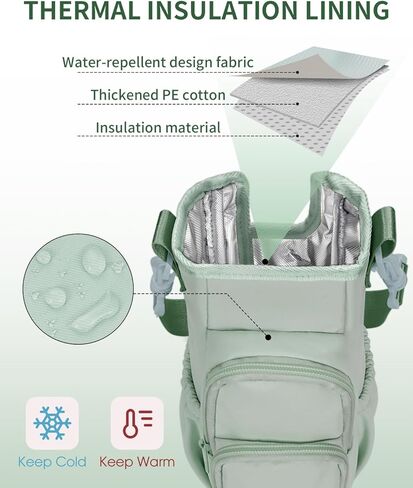 Water Bottle Carrier Bag with Strap for Stanley 40 Oz Insulated Water Bottle Carrier Sling Bag with Phone Pocket Water Bottle Sleeve with Straw Cover for Stanley Cup Accessories Green Patent Pending in Kuwait