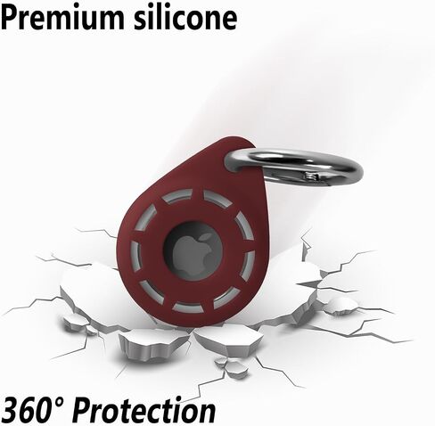Geiomoo Silicone Case for Tile Sticker (2024) and Air Tag Tracker, Soft Flexible Scratch Resistant Protective Cover with Carabiner (Black) in Saudi Arabia
