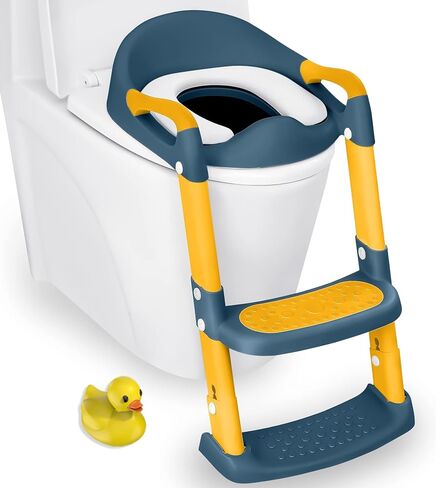 JASSONE® Potty Training Seat, Toddler Step Stool, 2 in 1 Potty Training Toilet for Kids, Baby Seat with Splash Guard and Anti-Slip Pad for Boys Girls Potty Training, Grey in Saudi Arabia