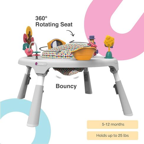 PortaPlay Baby Activity Center: Development Focused Toys. Foldable, Portable, and Transforms to a Play Table, Unisex (Wonderland Adventure, Gray) in Kuwait
