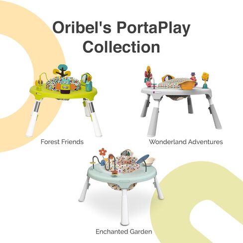PortaPlay Baby Activity Center: Development Focused Toys. Foldable, Portable, and Transforms to a Play Table, Unisex (Wonderland Adventure, Gray) in Kuwait
