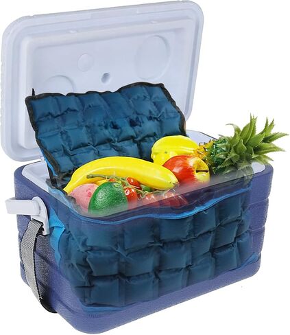 Large Cooler Ice Bag Lunch Bag, 12"x8"x6.5", 108 Ice Cell, Foldable Reusable Leakproof Camping Cooler Bag, Portable Travel Cooler Soft Ice Bag for Picnic, Camping, Beach, Lunch in Saudi Arabia