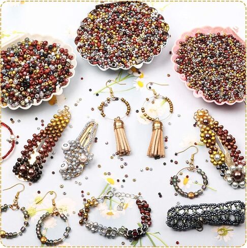 10000pcs حبات بذور زجاجية سوداء 2 ملم لمشاريع DIY الحرفية - الأساور ، القلادة ، صنع المجوهرات - تشمل ملاقط in Kuwait