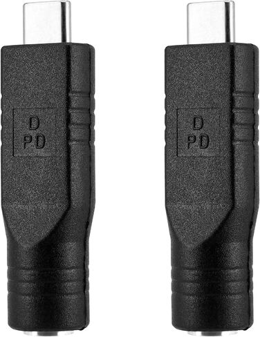 Yeebline USB C to DC 5521 Adapter, 2 Pack 100W PD DC 5.5mm x 2.1mm Female to USB Type C Male Plug Power Charging Connector Charger Adapter Suitable for Starlink Mini (USB C Male to DC5521 Female) in Kuwait