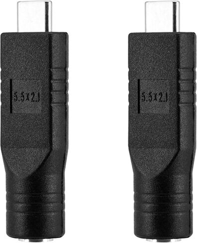 Yeebline USB C to DC 5521 Adapter, 2 Pack 100W PD DC 5.5mm x 2.1mm Female to USB Type C Male Plug Power Charging Connector Charger Adapter Suitable for Starlink Mini (USB C Male to DC5521 Female) in Kuwait