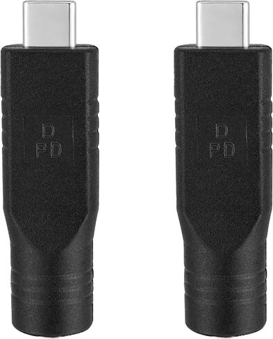 Yeebline USB C to DC 5521 Adapter, 2 Pack 100W PD DC 5.5mm x 2.1mm Female to USB Type C Male Plug Power Charging Connector Charger Adapter Suitable for Starlink Mini (USB C Male to DC5521 Female) in Kuwait