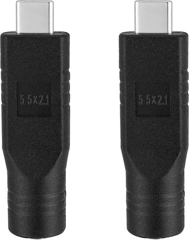 Yeebline USB C to DC 5521 Adapter, 2 Pack 100W PD DC 5.5mm x 2.1mm Female to USB Type C Male Plug Power Charging Connector Charger Adapter Suitable for Starlink Mini (USB C Male to DC5521 Female) in Kuwait