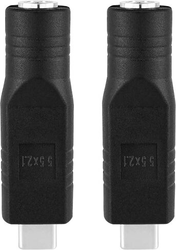 Yeebline USB C to DC 5521 Adapter, 2 Pack 100W PD DC 5.5mm x 2.1mm Female to USB Type C Male Plug Power Charging Connector Charger Adapter Suitable for Starlink Mini (USB C Male to DC5521 Female) in Kuwait