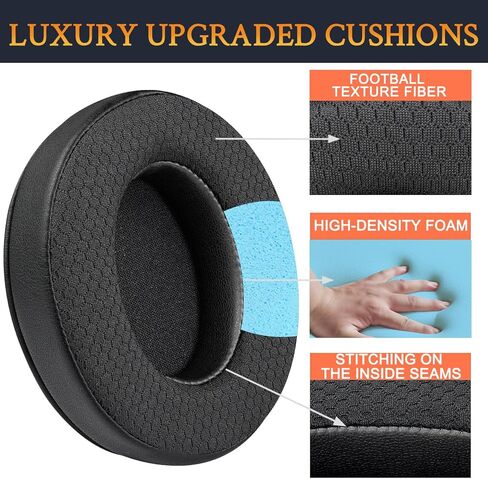 SOULWIT Mesh Fabric Replacement Earpads Cushions for HyperX Cloud Headset - Black in Kuwait