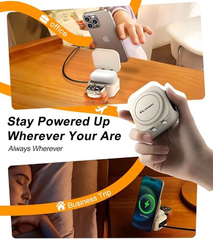 قابلة للسحب 3 في محطة شحن واحدة لـ Apple ، بسرعة 15 واط لـ Magsafe قابلة للطي من حامل الشحن اللاسلكي مع كابل قابل للسحب ، للسفر ، من أجل iPhone 16/15/14/13 ، Apple Watch ، AirPods in Kuwait