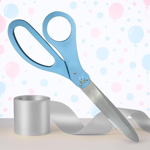 25" Light Blue Ribbon Cutting Scissors – Giant Ceremonial Scissors for Grand Opening Decorations Big Shears for Ribbon Cutting Ceremony in Saudi Arabia