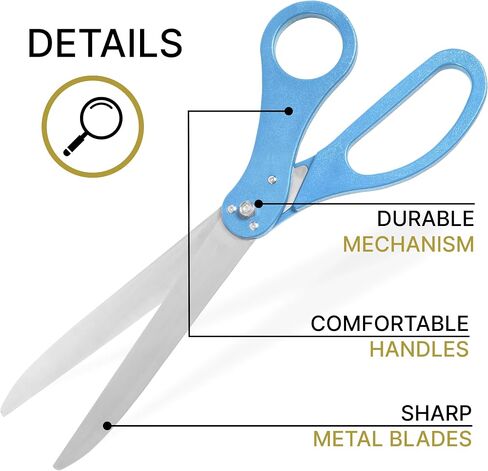 25" Light Blue Ribbon Cutting Scissors – Giant Ceremonial Scissors for Grand Opening Decorations Big Shears for Ribbon Cutting Ceremony in Saudi Arabia