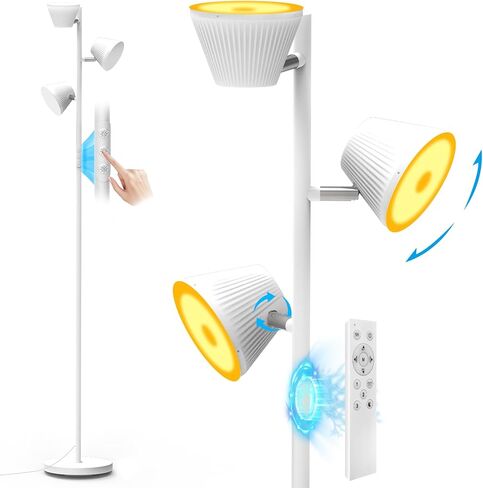 [2025 جديد] 42W مصباح أرضي ثنائي الجانب ، لون RGB تغيير LED مصباح قائم بذاته مع خفيفة قفزة عن بعد ، خفيفة/محايدة/بارد ، مصابيح طويلة الطول لحفلة غرفة نوم غرفة المعيشة in Saudi Arabia