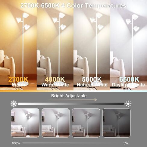 [2025 جديد] 42W مصباح أرضي ثنائي الجانب ، لون RGB تغيير LED مصباح قائم بذاته مع خفيفة قفزة عن بعد ، خفيفة/محايدة/بارد ، مصابيح طويلة الطول لحفلة غرفة نوم غرفة المعيشة in Saudi Arabia