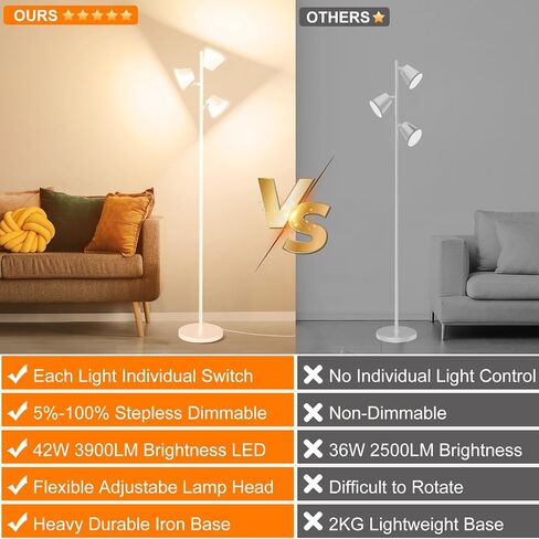 [2025 جديد] 42W مصباح أرضي ثنائي الجانب ، لون RGB تغيير LED مصباح قائم بذاته مع خفيفة قفزة عن بعد ، خفيفة/محايدة/بارد ، مصابيح طويلة الطول لحفلة غرفة نوم غرفة المعيشة in Saudi Arabia