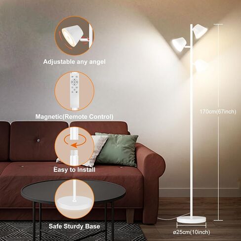 [2025 جديد] 42W مصباح أرضي ثنائي الجانب ، لون RGB تغيير LED مصباح قائم بذاته مع خفيفة قفزة عن بعد ، خفيفة/محايدة/بارد ، مصابيح طويلة الطول لحفلة غرفة نوم غرفة المعيشة in Saudi Arabia