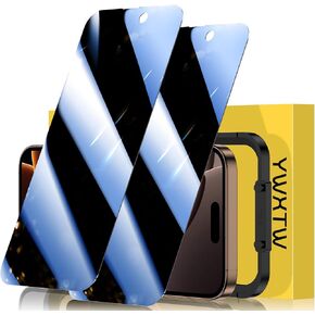 YWXTW PET Privacy Screen Protector for iPhone 16 Pro 6.3 inch [Not Glass], 0.35mm Ultra-Thin Anti-Spy Film Smooth Touch Case-Friendly Design for Commuters 2 Pack